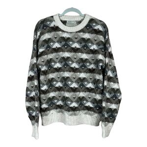 City Casuals By Haggar Wool Blend Long Sleeve Knit Sweater Made In Italy Size M